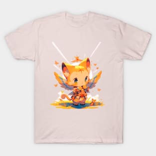 Yellow  cute yellow cat with wings T-Shirt